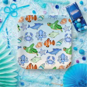 Unterhalb des Meeres Sea Creatures Baby Shooter Pappteller