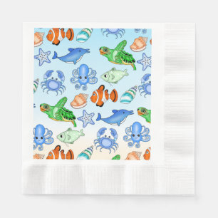 Unterhalb des Meeres   Sea Creatures Baby Shooter Serviette