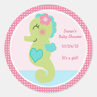 Unterhalb des Meeres/Seepferds-Sticker/Cupcake Top Runder Aufkleber