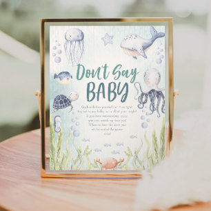 Unterhalb des Meeres soll kein Baby-Duschspiel ges Poster