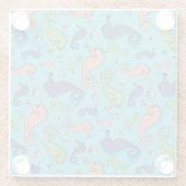 Unterhalb des Meeres - Spielerisches Seepferd und  Glasuntersetzer (Rückseite)