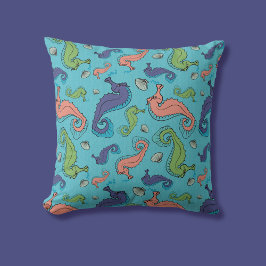 Unterhalb des Meeres - Spielerisches Seepferd und  Kissen