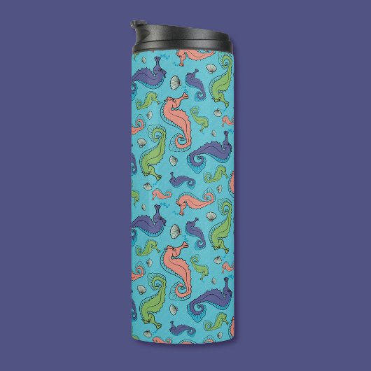 Unterhalb des Meeres - Spielerisches Seepferd und Thermosbecher