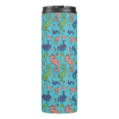 Unterhalb des Meeres - Spielerisches Seepferd und Thermosbecher (Rückseite)