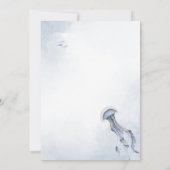 Unterhalb des Meeres Wasserfarben Babydusche Einladung (Rückseite)