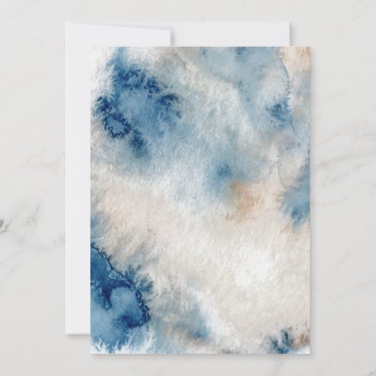 Unterhalb des Meeres Wasserfarben Babydusche Einladung (Rückseite)