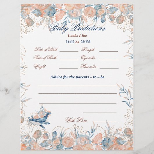 Unterhalb des Meeres Wasserfarben Babydusche Flyer (Vorne)