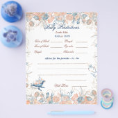 Unterhalb des Meeres Wasserfarben Babydusche Flyer (Einzeln)