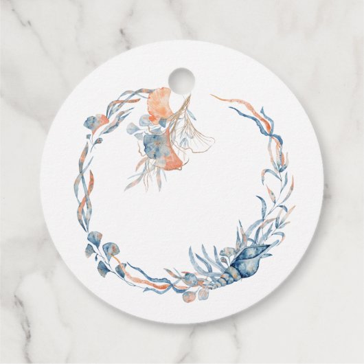 Unterhalb des Meeres Wasserfarben Babydusche Geschenkanhänger (Rückseite)