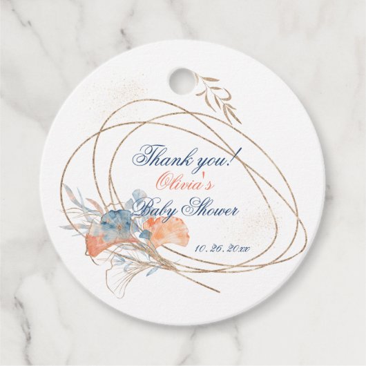 Unterhalb des Meeres Wasserfarben Babydusche Geschenkanhänger (Vorderseite)