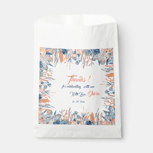 Unterhalb des Meeres Wasserfarben Babydusche Geschenktütchen (Vorderseite)