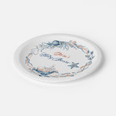 Unterhalb des Meeres Wasserfarben Babydusche Pappteller (Schrägansicht)