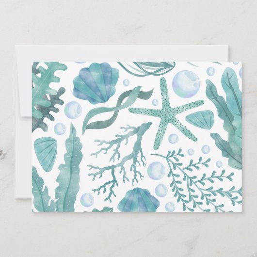 Unterhalb des Meeres Wasserfarben Wasserfläche Dankeskarte (Rückseite)