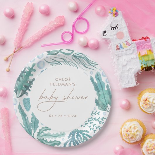 Unterhalb des Meeres Wasserfarbendusche Pappteller (Party)