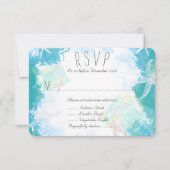 Unterhalb des Meeresaquamarine-Menüs Entrée-UAWG RSVP Karte (Vorderseite)