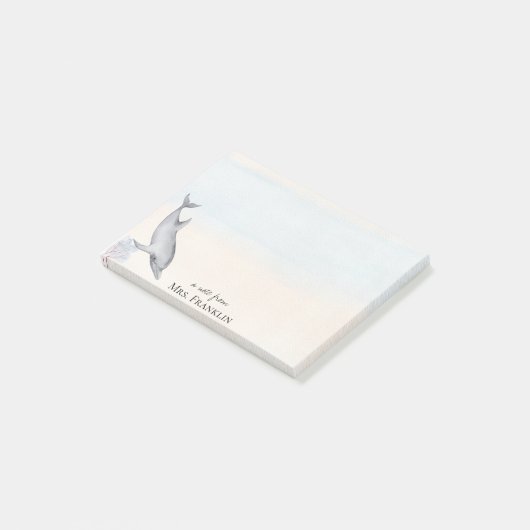 Unterhalb des Meeresdolphins Personalisiert 2 Post-it Klebezettel (angewinkelt)