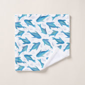 Unterhalb des Meereshaismusters Badhandtuch Set (Waschlappen)