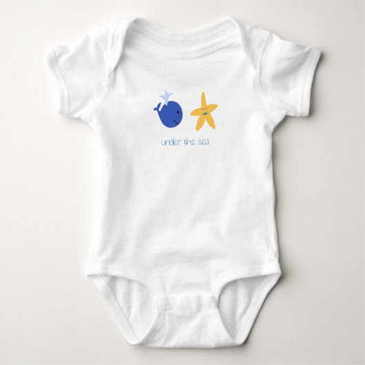 Unterhalb des Meereswals Starfish Babykarosseries Baby Strampler (Vorderseite)
