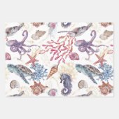 Unterhalb des Meereswassers Seepferd Starfish Turt Geschenkpapier Set (Vorderseite)