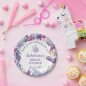 Unterhalb des Meerjungfrau-Brautparty Lila rosa Pappteller (Party)