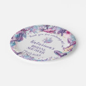 Unterhalb des Meerjungfrau-Brautparty Lila rosa Pappteller (Schrägansicht)