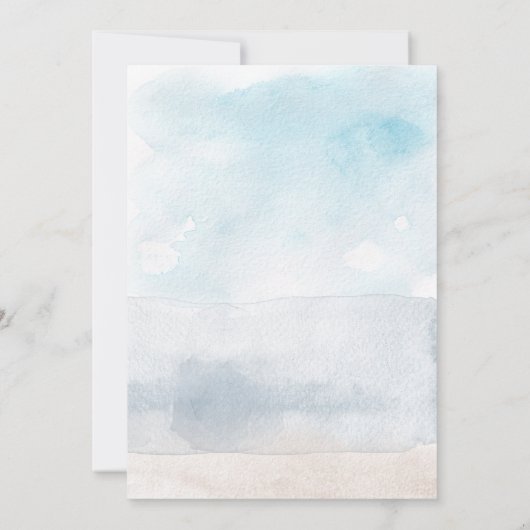 Unterhalb des Meerjungfrau-Party Wasserfarbe Gebur Einladung (Rückseite)