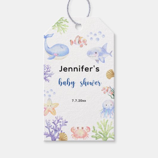 Unterhalb des Meerschwunges werden Tiere im Meer Geschenkanhänger (Vorderseite)