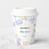 Unterhalb des Meerschwunges werden Tiere im Meer Pappbecher (Rückseite)