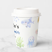 Unterhalb des Meerschwunges werden Tiere im Meer Pappbecher (Rückseite)