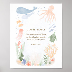 Unterhalb des Meerwasser-Babydusche Windelwanne Poster