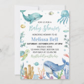 Unterhalb des Niedlichen Ozeans Kinderdusche Einladung (Vorderseite)