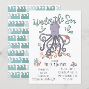 Unterhalb des Octopus Babyduschens Einladung