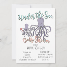 Unterhalb des Octopus Babyduschens Einladung