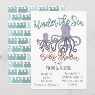 Unterhalb des Octopus Babyduschens Einladung