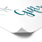 Unterhalb des Ozeans Schild mit Babyduschgeschenke (Ecke)