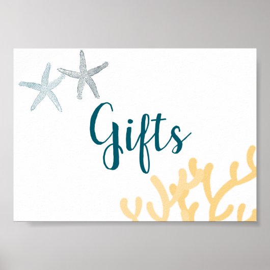 Unterhalb des Ozeans Schild mit Babyduschgeschenke (Vorne)