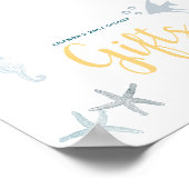 Unterhalb des Ozeans Schild mit Babyduschgeschenke (Ecke)