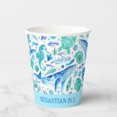 Unterhalb des Party Aquarellwald, Seepferd, Pappbecher (Vorderseite)