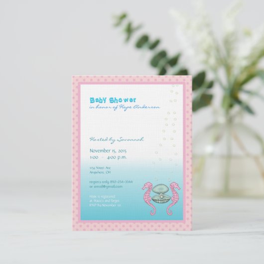 Unterhalb des Sea Baby Girl Shower Ankündigung Lig (Stehend Vorderseite)