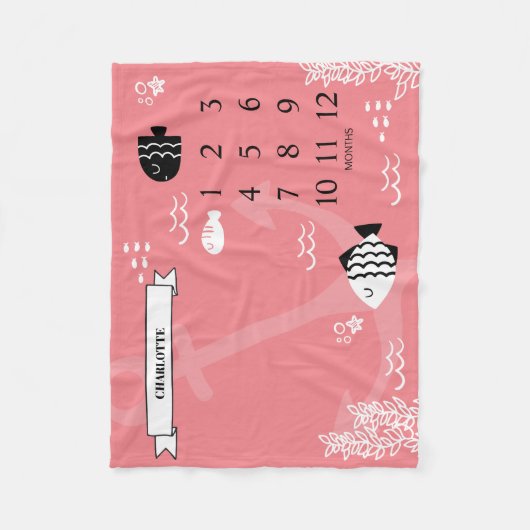 Unterhalb des Sea Baby Meilenstein Fleecedecke (Vorderseite)