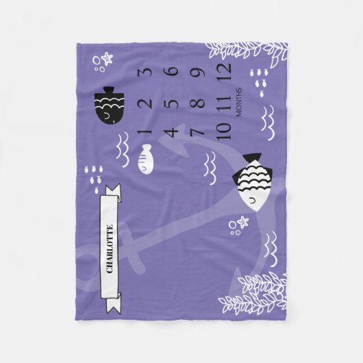 Unterhalb des Sea Baby Meilenstein Fleecedecke (Vorderseite)