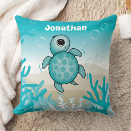 Unterhalb des Sea Baby Sea Turtle Throw Kissen