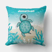 Unterhalb des Sea Baby Sea Turtle Throw Kissen (Vorderseite)