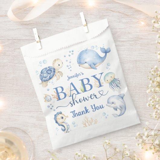 Unterhalb des Sea Baby Shower Blue Ocean Geschenktütchen (Ausgeschnitten)