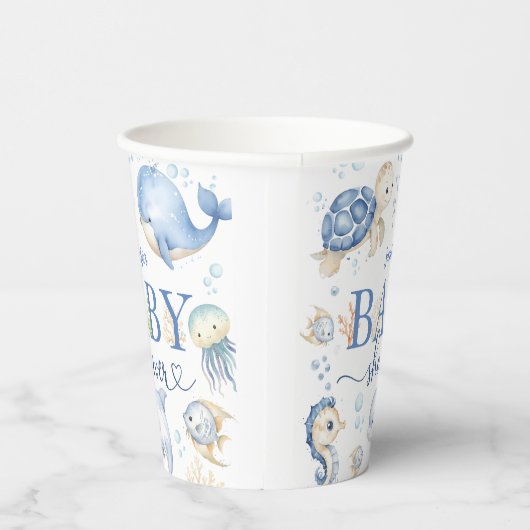 Unterhalb des Sea Baby Shower Blue Ocean Pappbecher (Rechts)
