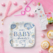 Unterhalb des Sea Baby Shower Boy Blue Ocean Pappteller (Party)