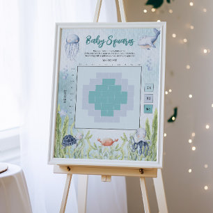 Unterhalb des Sea Baby Shower Wettplätzen signiere Poster