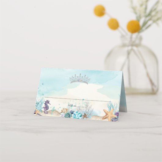 Unterhalb des Sea Beach Sweet 16 Quinceañera XV Platzkarte (Rückseite)