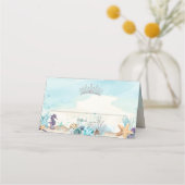 Unterhalb des Sea Beach Sweet 16 Quinceañera XV Platzkarte (Vorderseite)