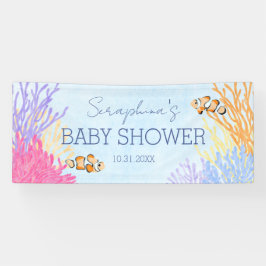 Unterhalb des Sea Coral Reef Babydusche Banner